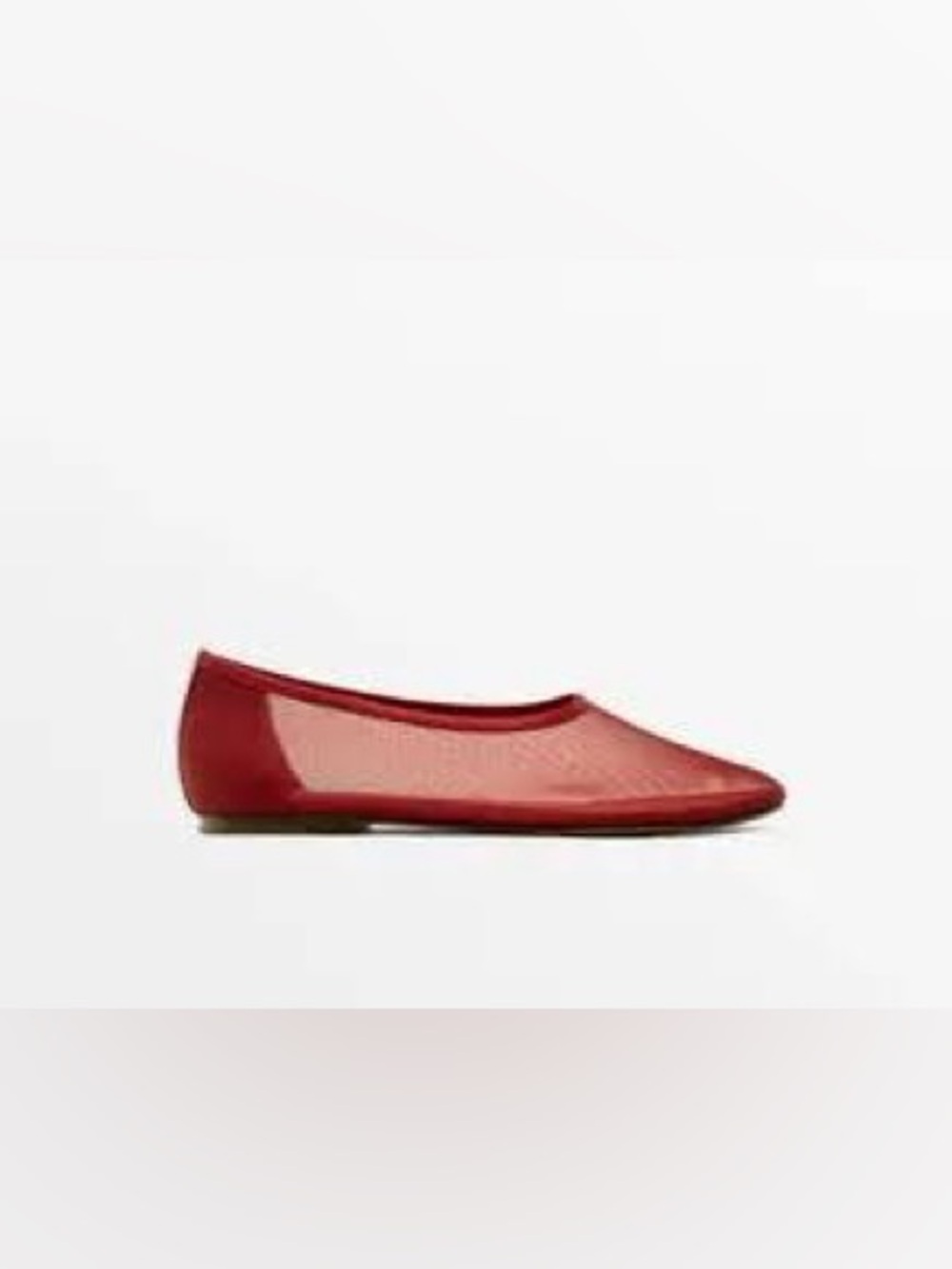Massimo Dutti Red Mesh Ballet Flat - Picture 4 of 10